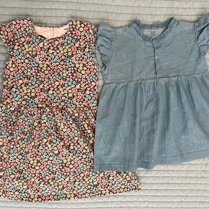 Toddler girl floral dress and denim blouse - size 4T, 4